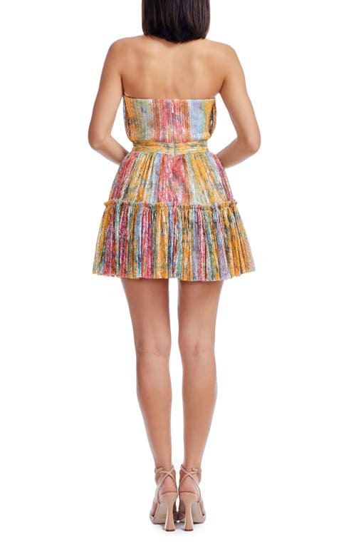 DRESS THE POPULATION DRESS THE POPULATION PETRA METALLIC STRAPLESS COCKTAIL MINIDRESS 