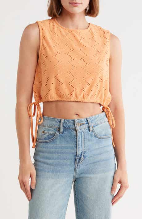 VERO MODA Kim Eyelet Sleeveless Crop Top