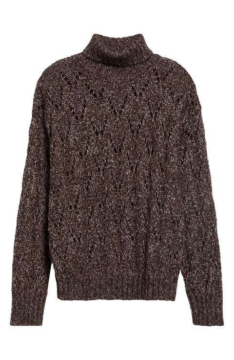 Pointelle Turtleneck Sweater