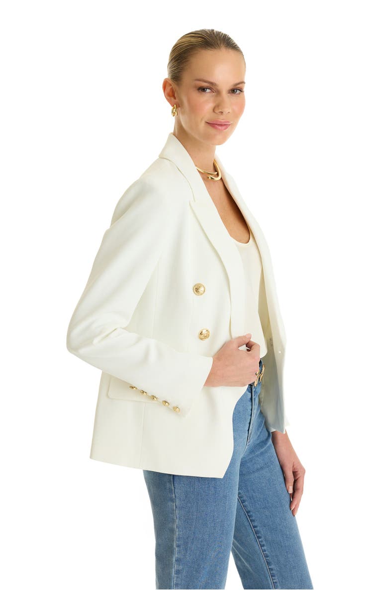 The Noli Shop Sasha Double Breasted Blazer, Alternate, color, White