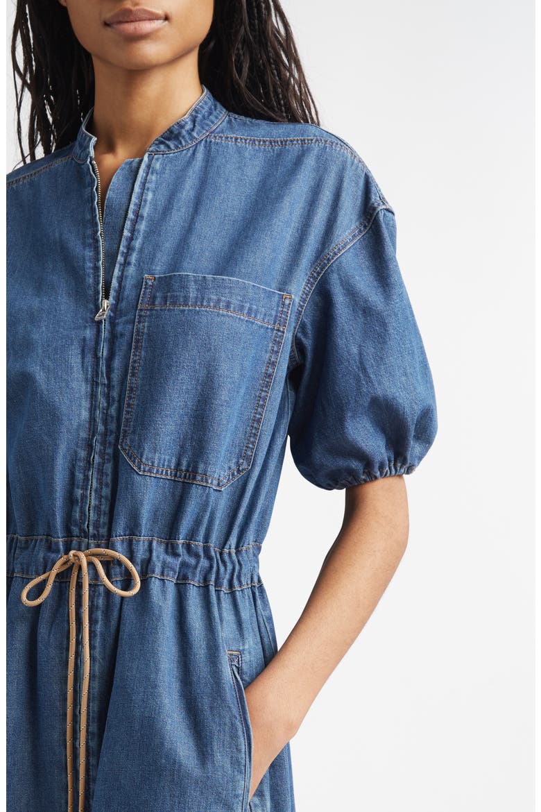 Akerman Puff Sleeve Denim Minidress, Alternate, color, CITY STROLL