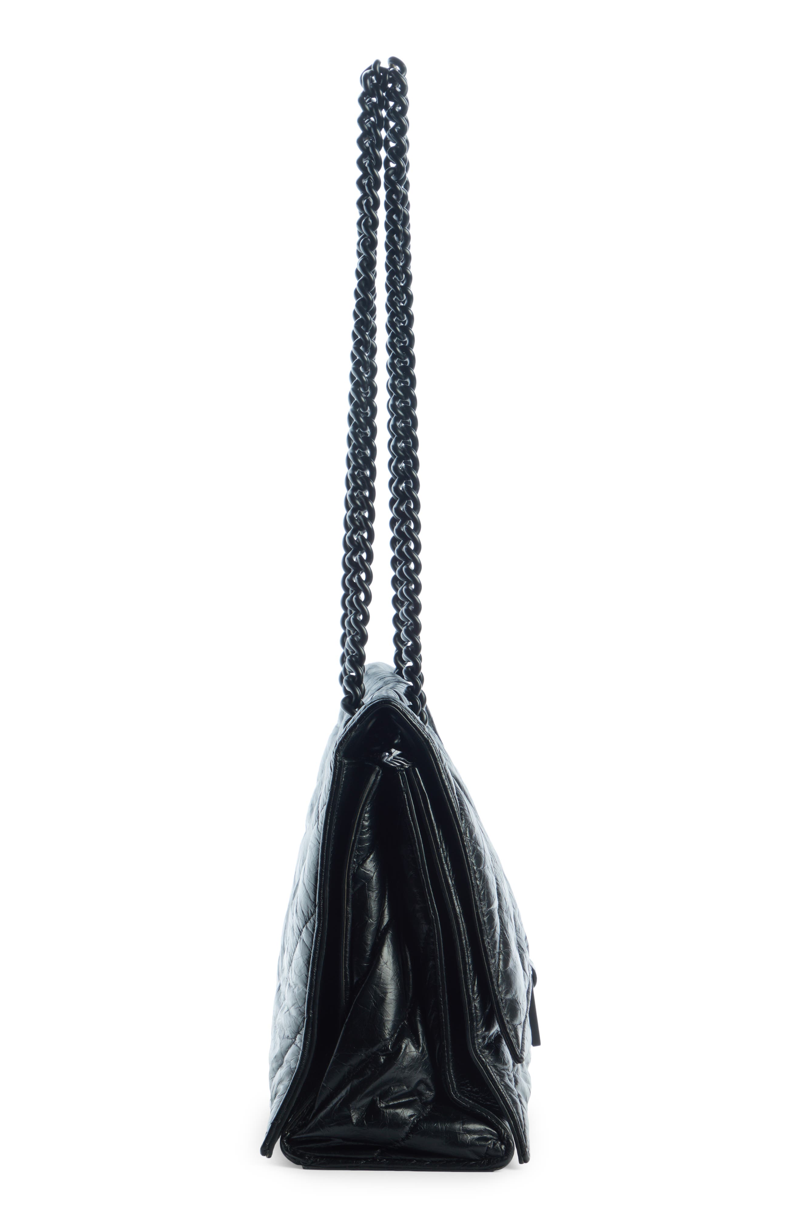 Balenciaga Medium Crush Chain Strap Quilted Leather Shoulder Bag, Alternate, color, 