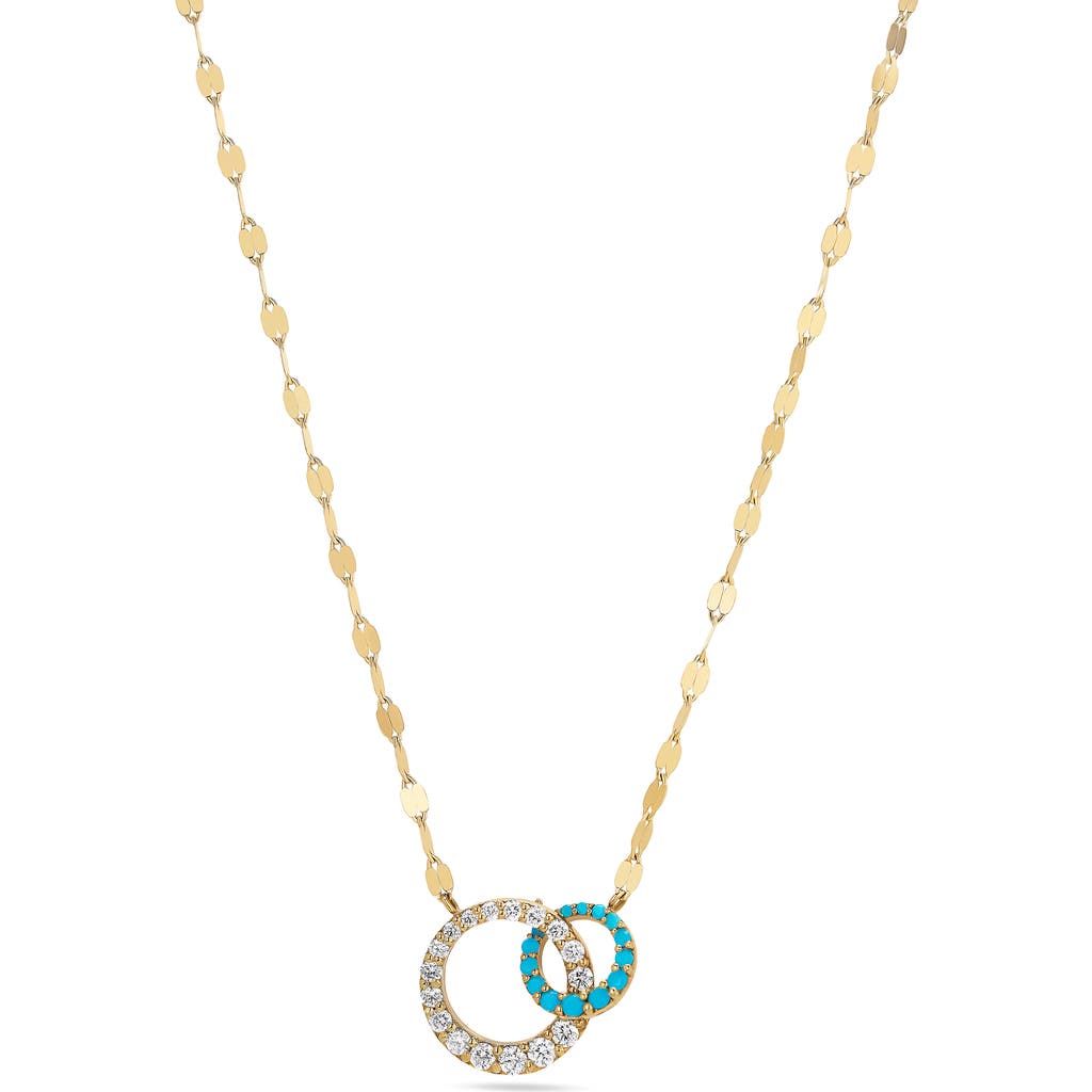 Lana Turquoise & Diamond Interlocking Disc Pendant Necklace In Gold