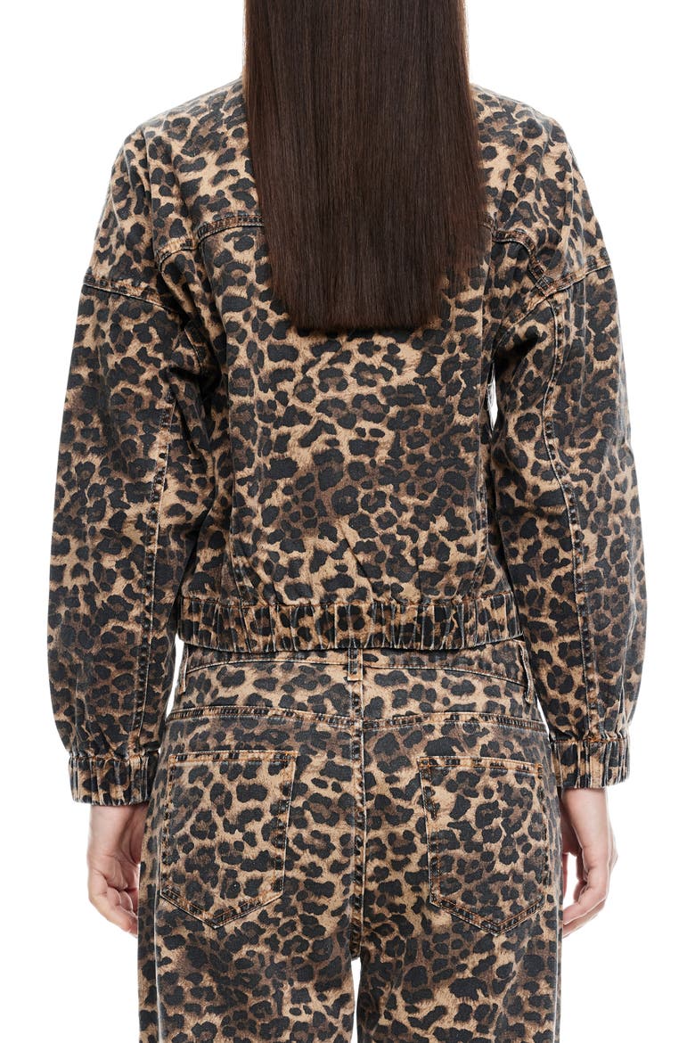 Carmela Leopard Print Denim Jacket, Alternate, color, LEOPARD
