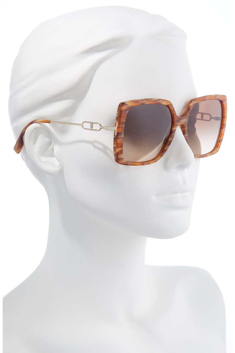 57mm Gradient Square Sunglasses, Alternate, color, BROWN/ BROWN GRADIENT