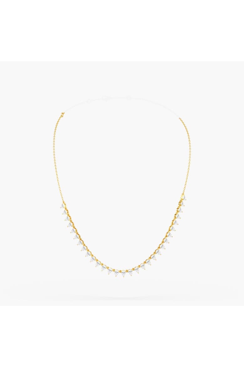 Reverse Pear Half Tennis Lab Diamond Necklace in 14K, Main, color, Yellow Gold