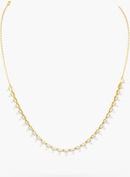 Everlee Reverse Pear Half Tennis Lab Diamond Necklace in 14K