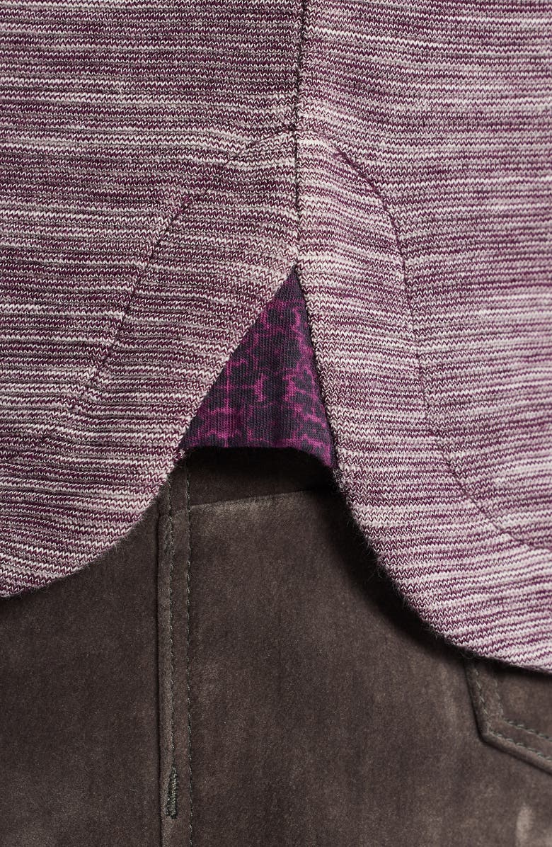 Robert Graham Ledson Space Dye Cotton Quarter Zip Top, Alternate, color, Berry