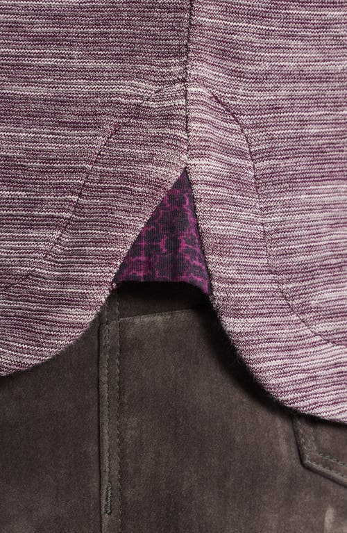 Robert Graham Ledson Space Dye Cotton Quarter Zip Top In Purple