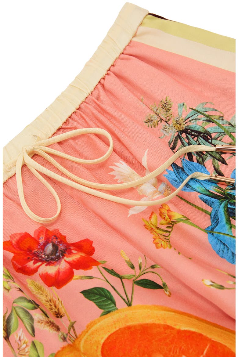 Milos Print Tie Waist Shorts, Alternate, color, PINK