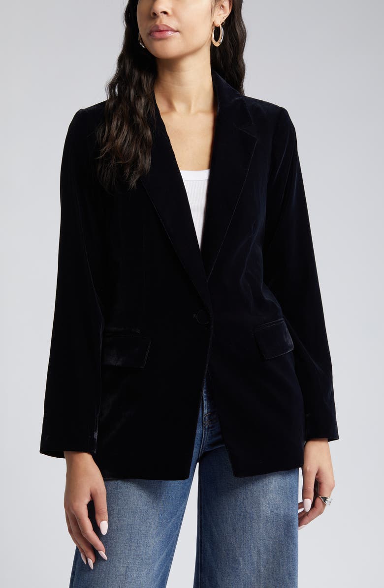 Open Edit Relaxed Velvet Blazer, Alternate, color,