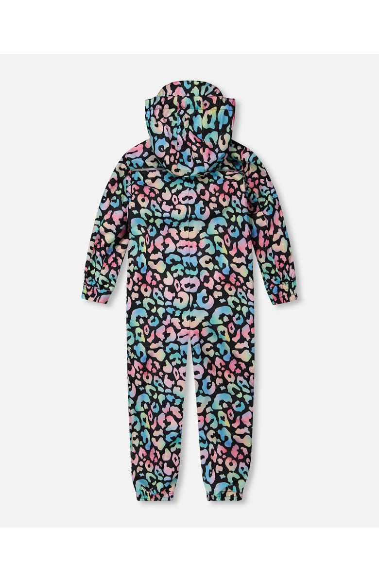 Deux par Deux Kids Mid-Season Animal One-Piece Outerwear, Alternate, color, Black Animal Print