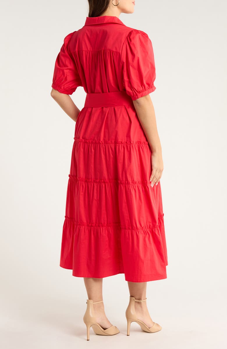 SUGARLIPS Blate Short Sleeve Shirtdress, Alternate, color, Red
