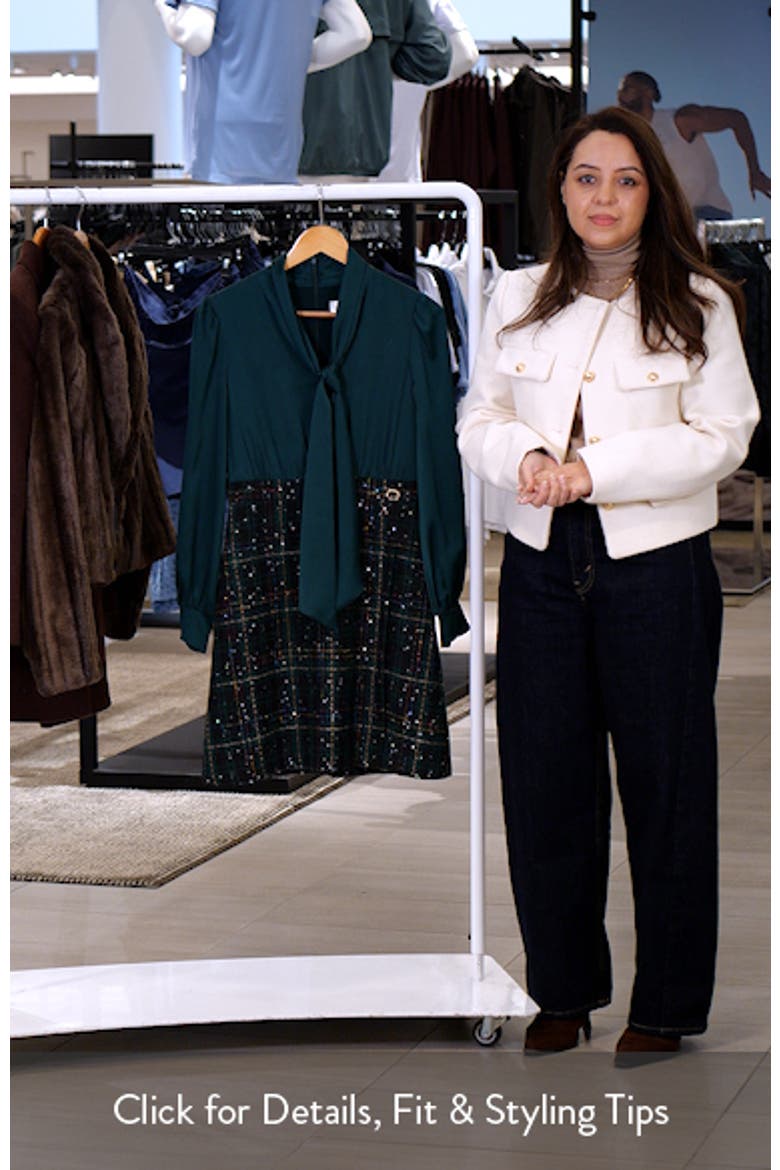Balloon Long Sleeve Tie Neck Dress video
