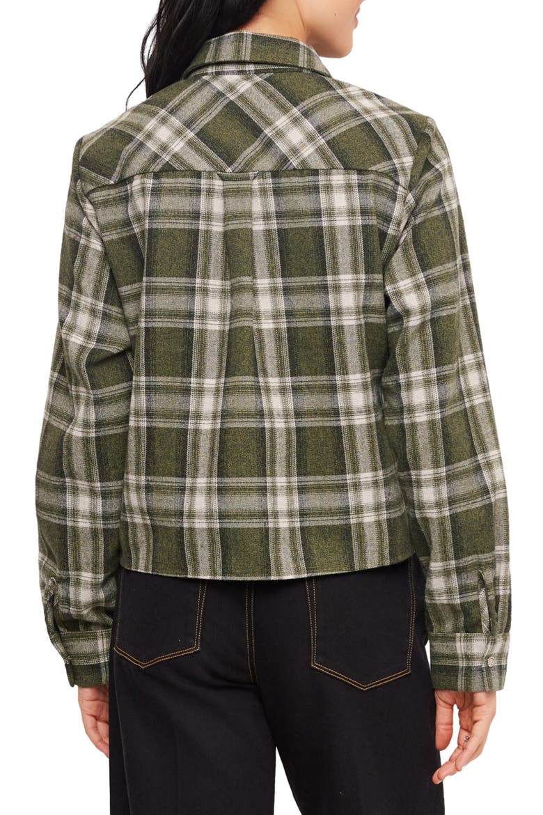 Plaid Tie Front Flannel Shirt, Alternate, color, FOREST GREEN
