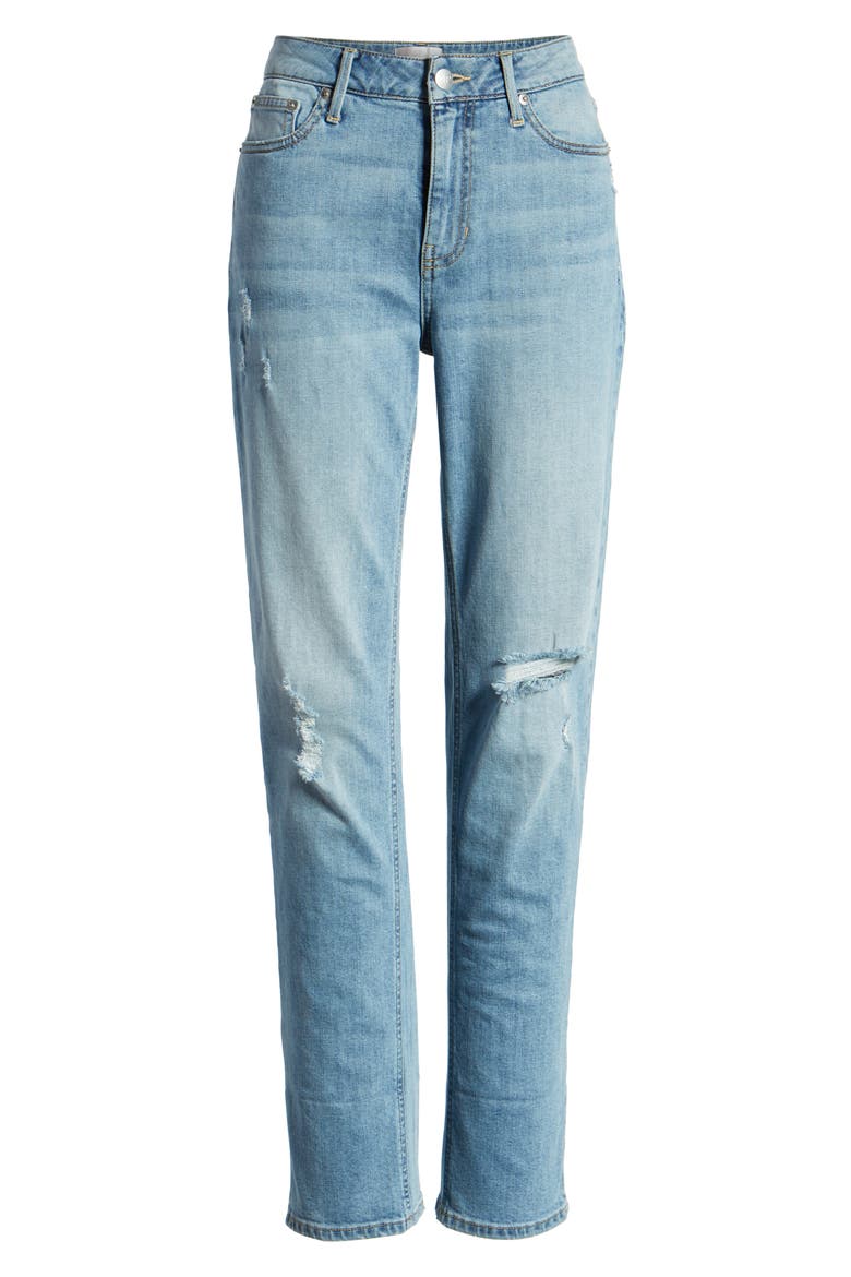 High Waist Girlfriend Jeans, Alternate, color, VINTAGE MEDIUM WASH