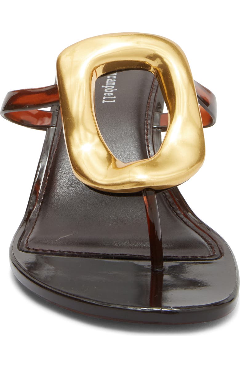 Jeffrey Campbell Linq Up Slide Sandal, Alternate, color, Brown Shiny Gold