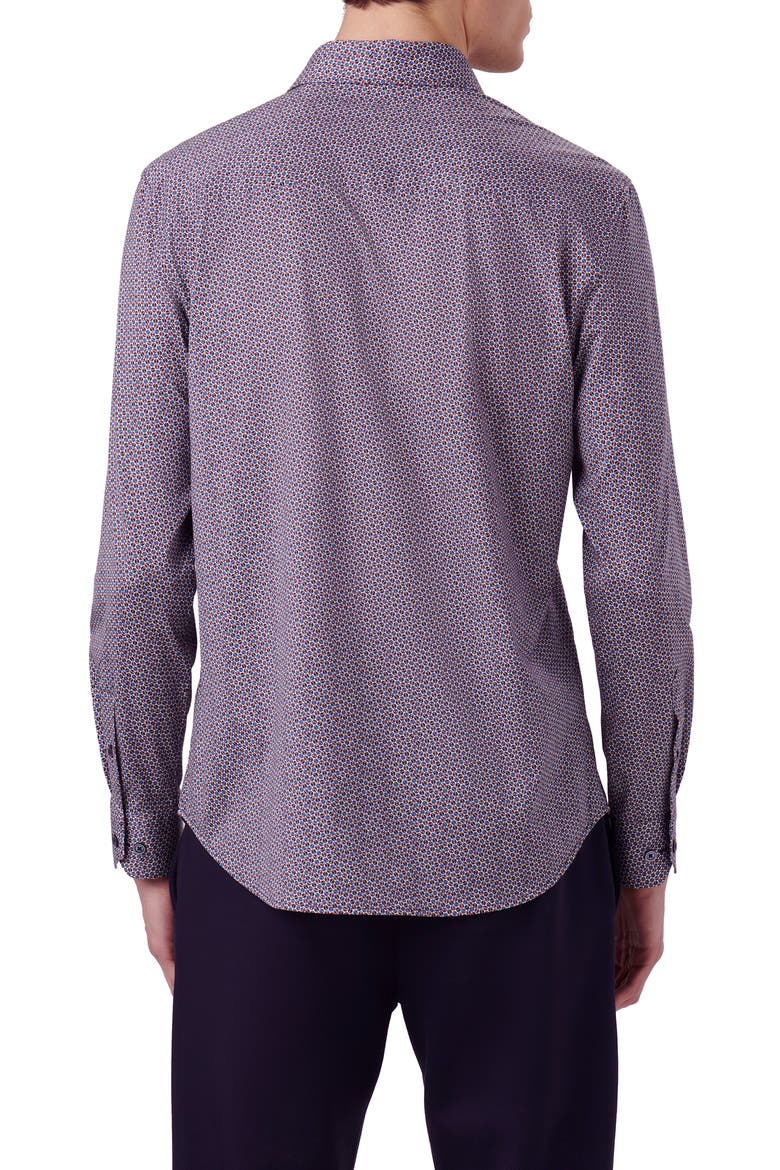James OoohCotton® Coin Dot Print Button-Up Shirt, Alternate, color, PURPLE/ BURGUNDY