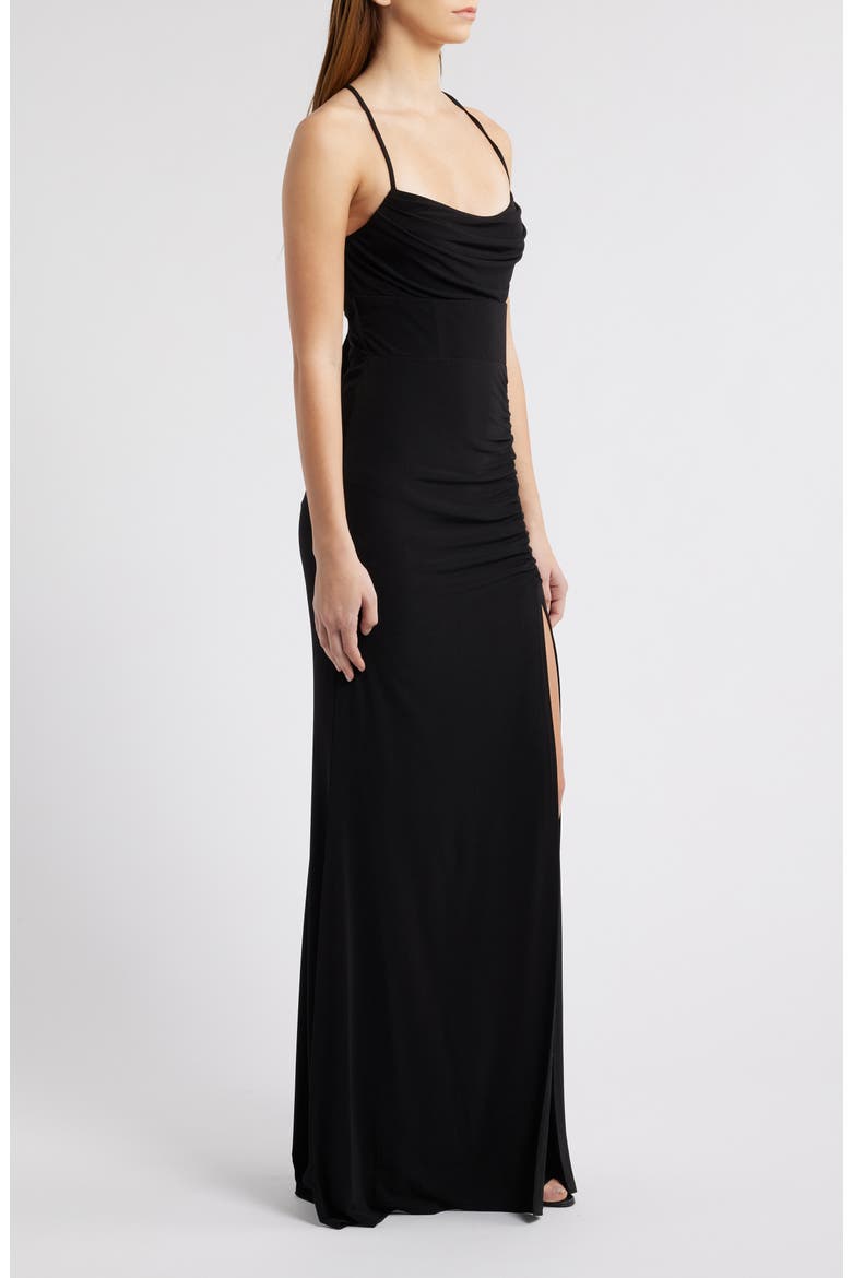 Back Tie Dress, Alternate, color, BLACK
