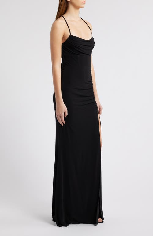 City Studio Back Tie Dress In Black