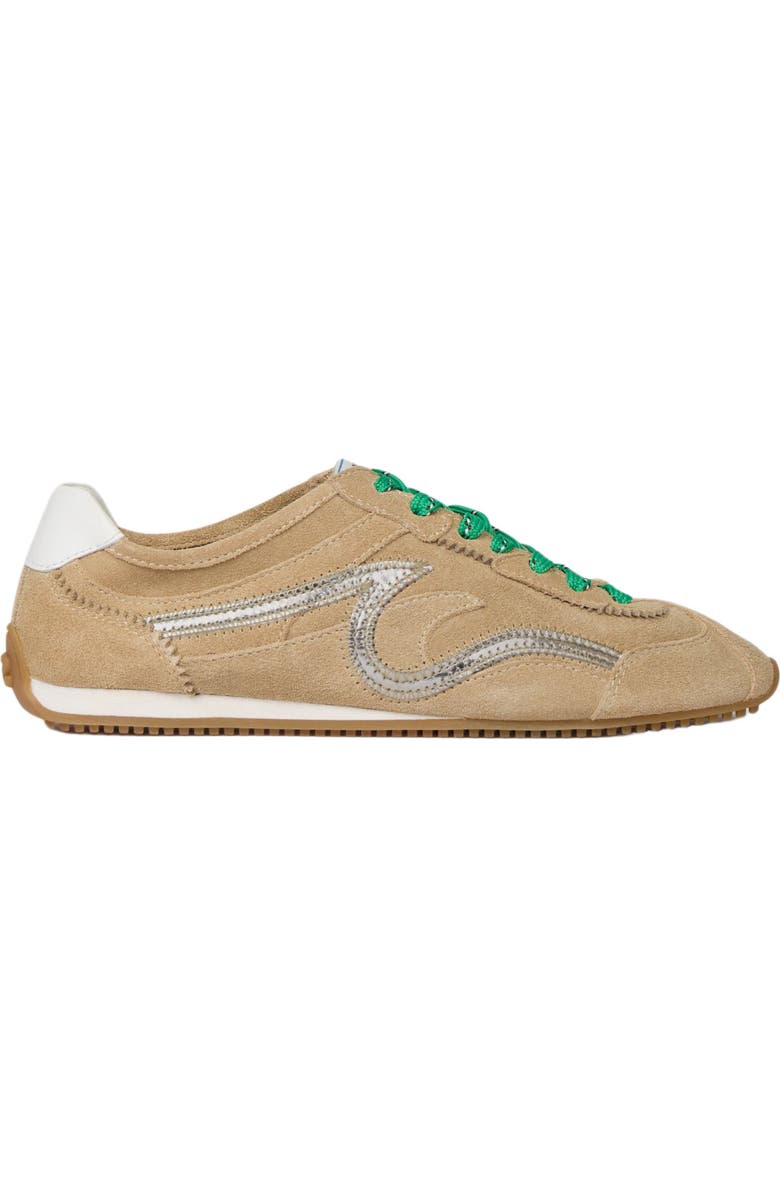 SANDRO Light Wave suede trainers, Main, color, Beige