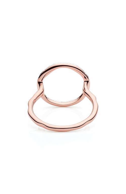 Monica Vinader Riva Circle Diamond Ring In Rose Gold/diamond