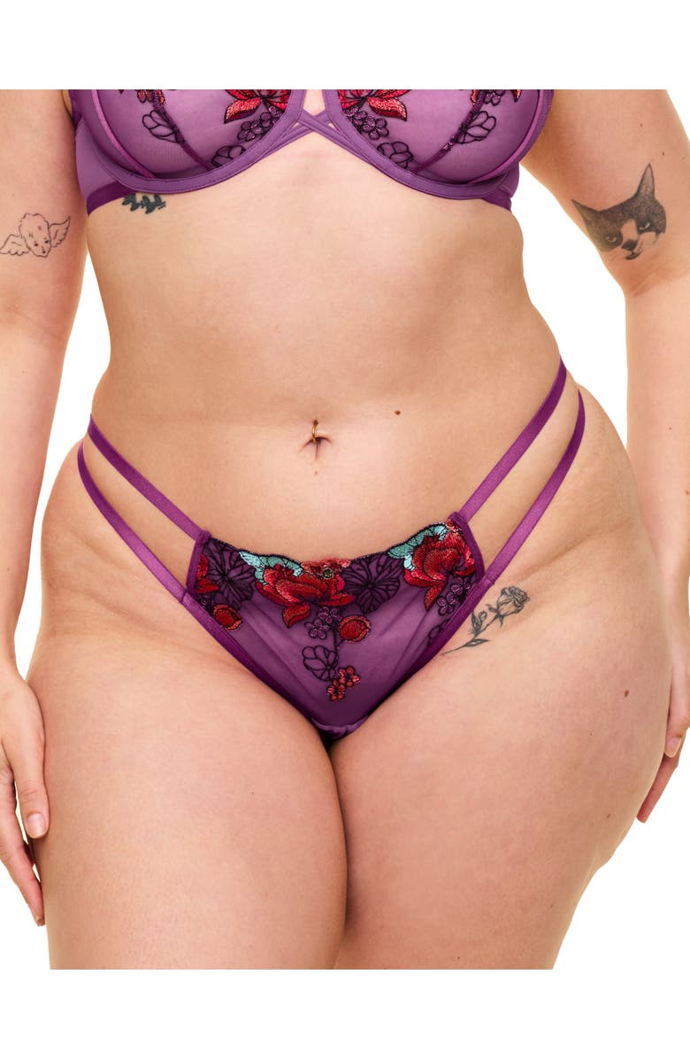 Adore Me Emilie Brazilian Panties, Main, color, Floral Purple