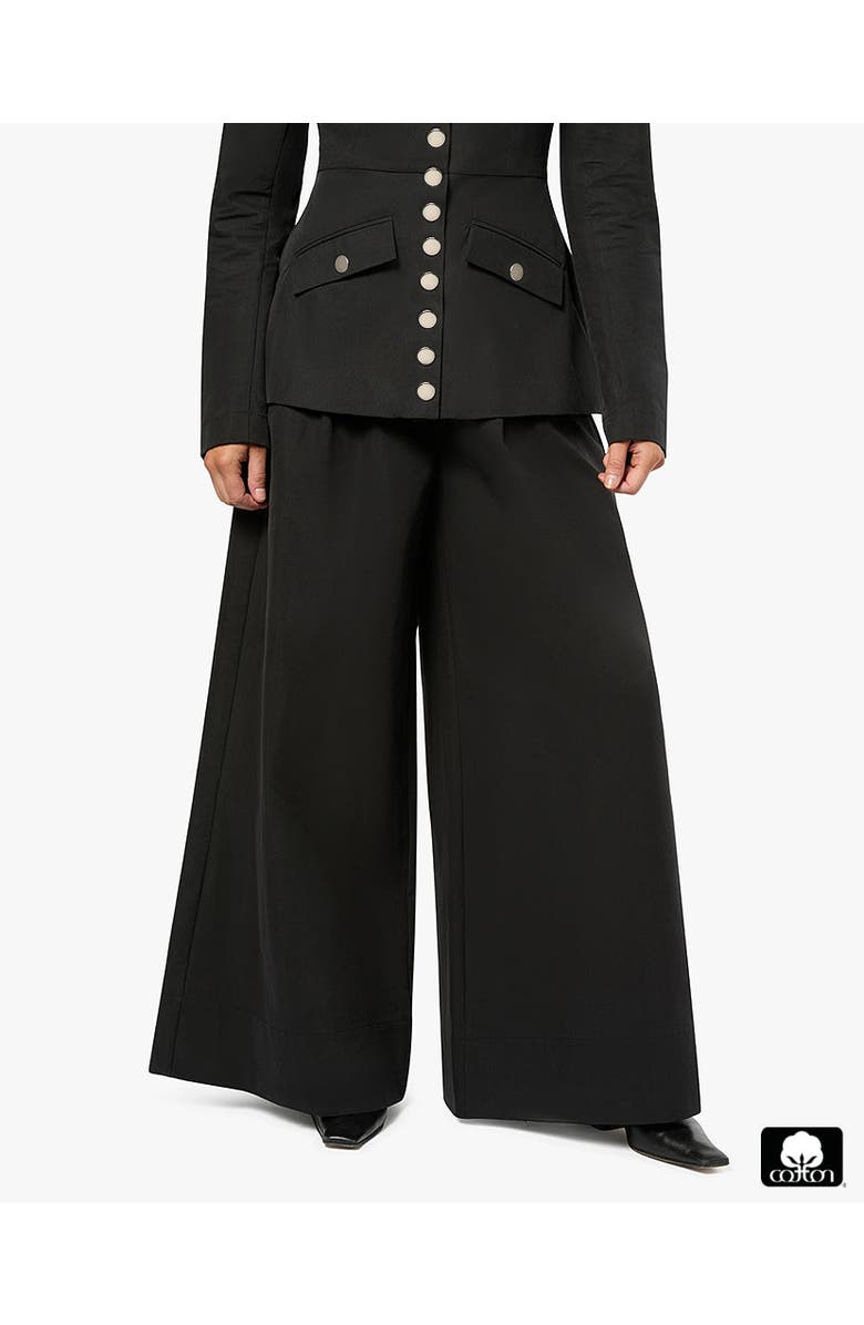 WeWoreWhat Wide Leg Pleated Trouser, Main, color, Black