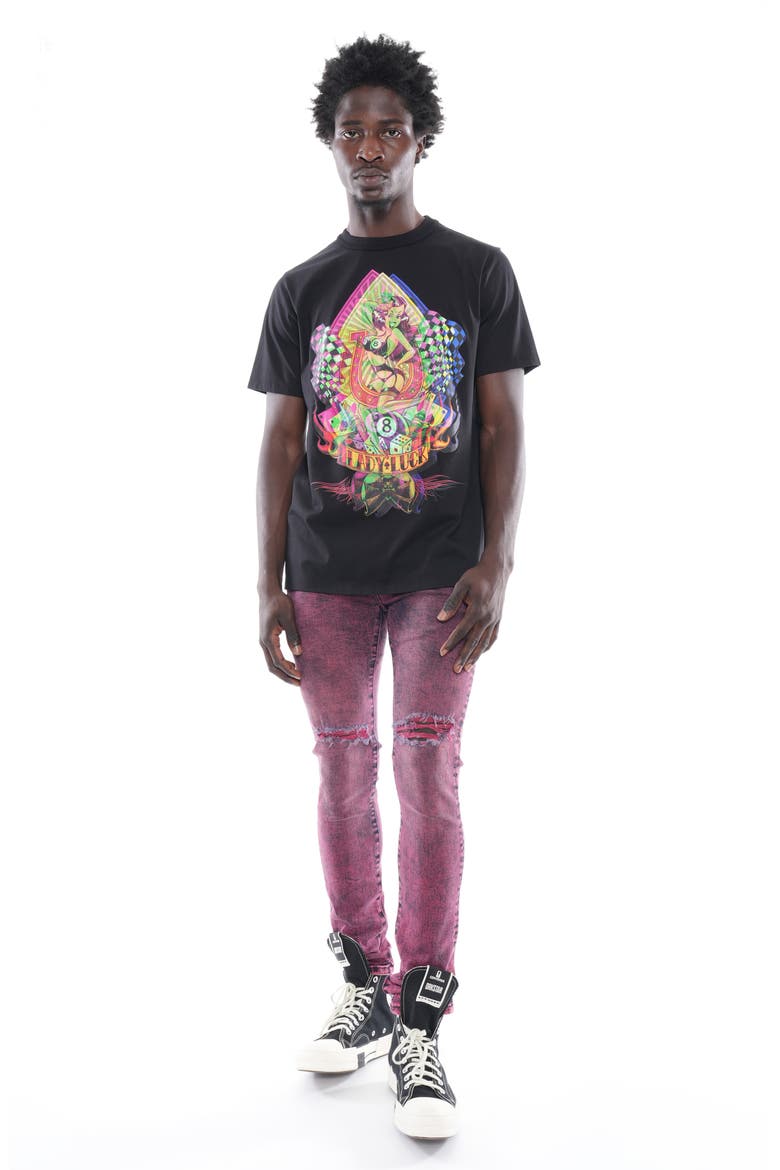 Punk Ripped Super Skinny Jeans, Alternate, color, RUBY RED