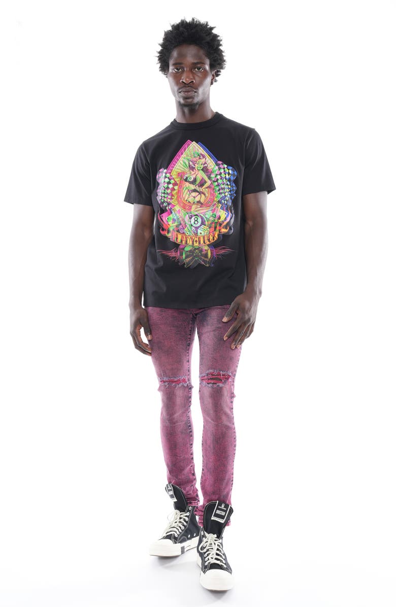 Cult of Individuality Punk Ripped Super Skinny Jeans, Alternate, color, Ruby Red