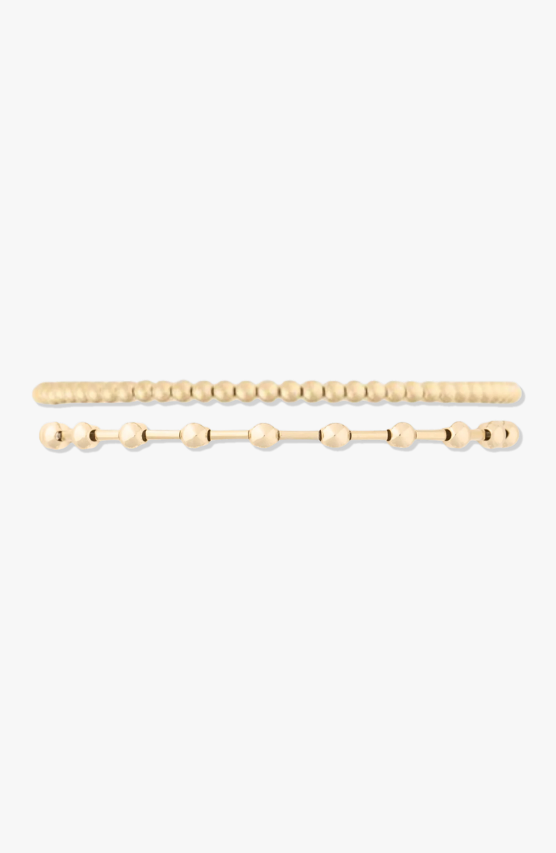 CUFFED BY NANO Station 14k Gold Filled Bead Bracelet Two Stack, Main, color, Gold