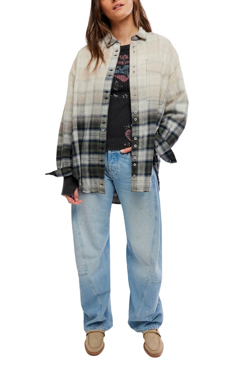 Lexi Plaid Shirt, Alternate, color, FOREST GREEN COMBO