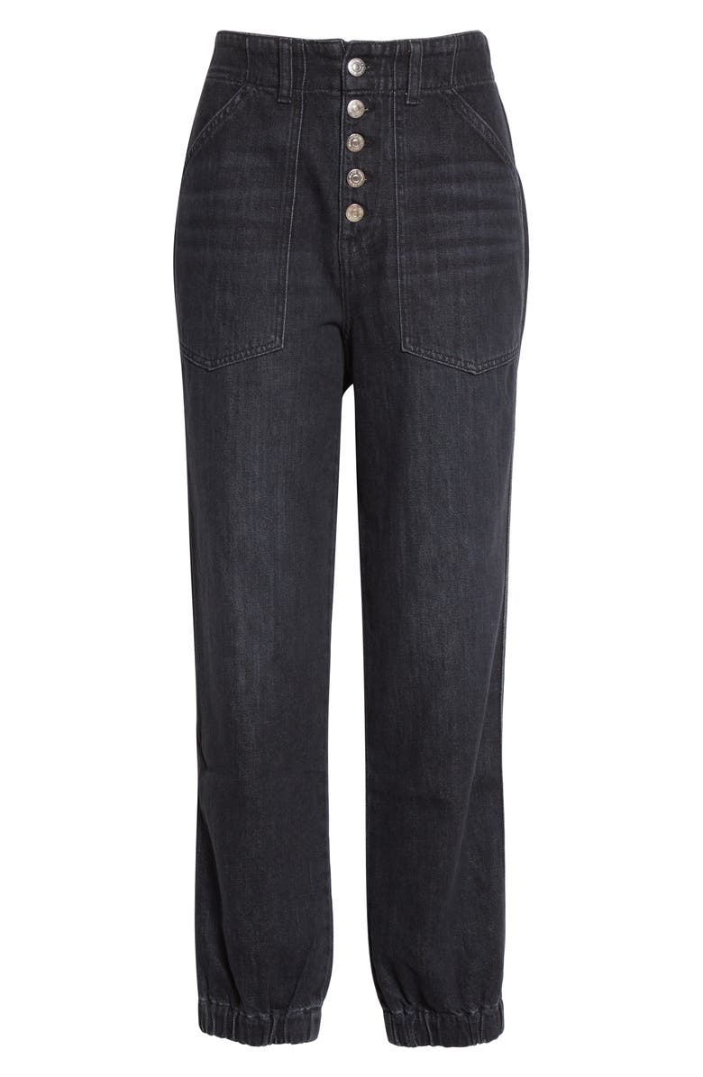 Veronica Beard Bolton High Waist Nonstretch Jogger Jeans, Alternate, color,