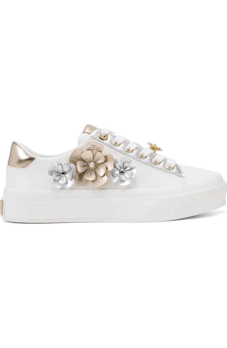 KARL LAGERFELD PARIS Gael 2 Sneaker, Alternate, color, Bright White/ White Gold