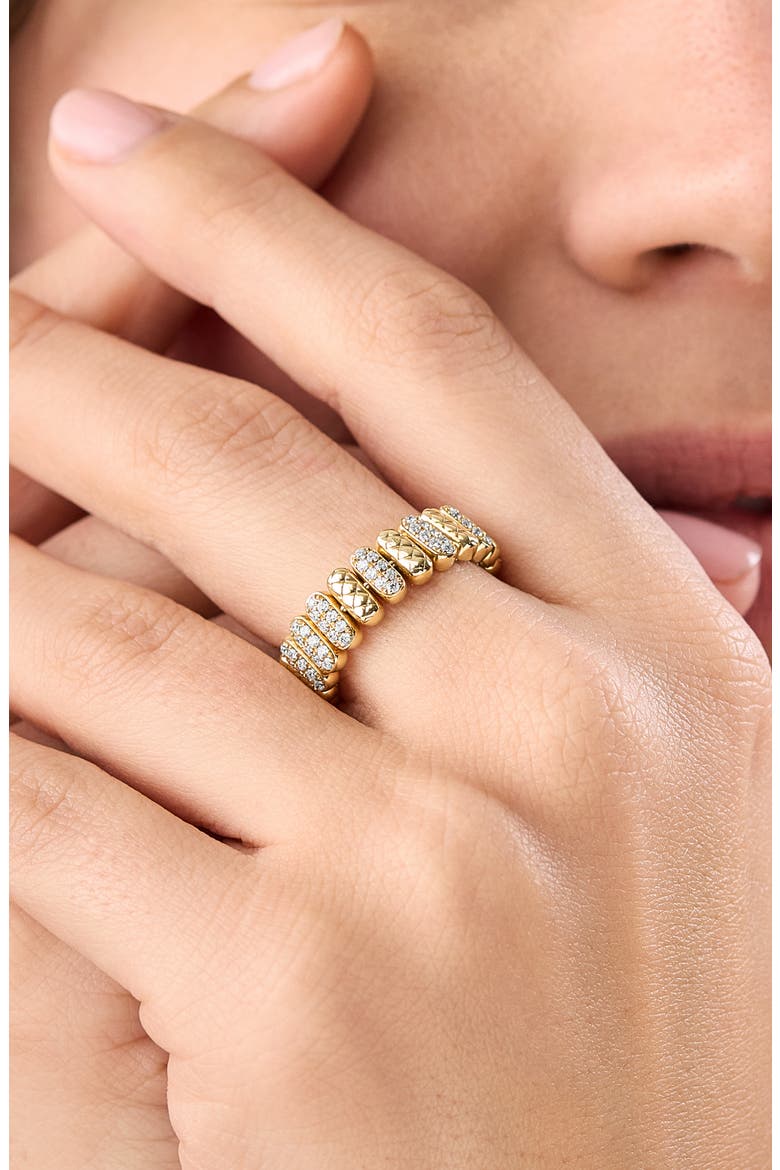 18K Gold Florentine Diamond Reversible Statement Ring (Online Trunk Show), Alternate, color, 18K YELLOW GOLD/ DIAMOND