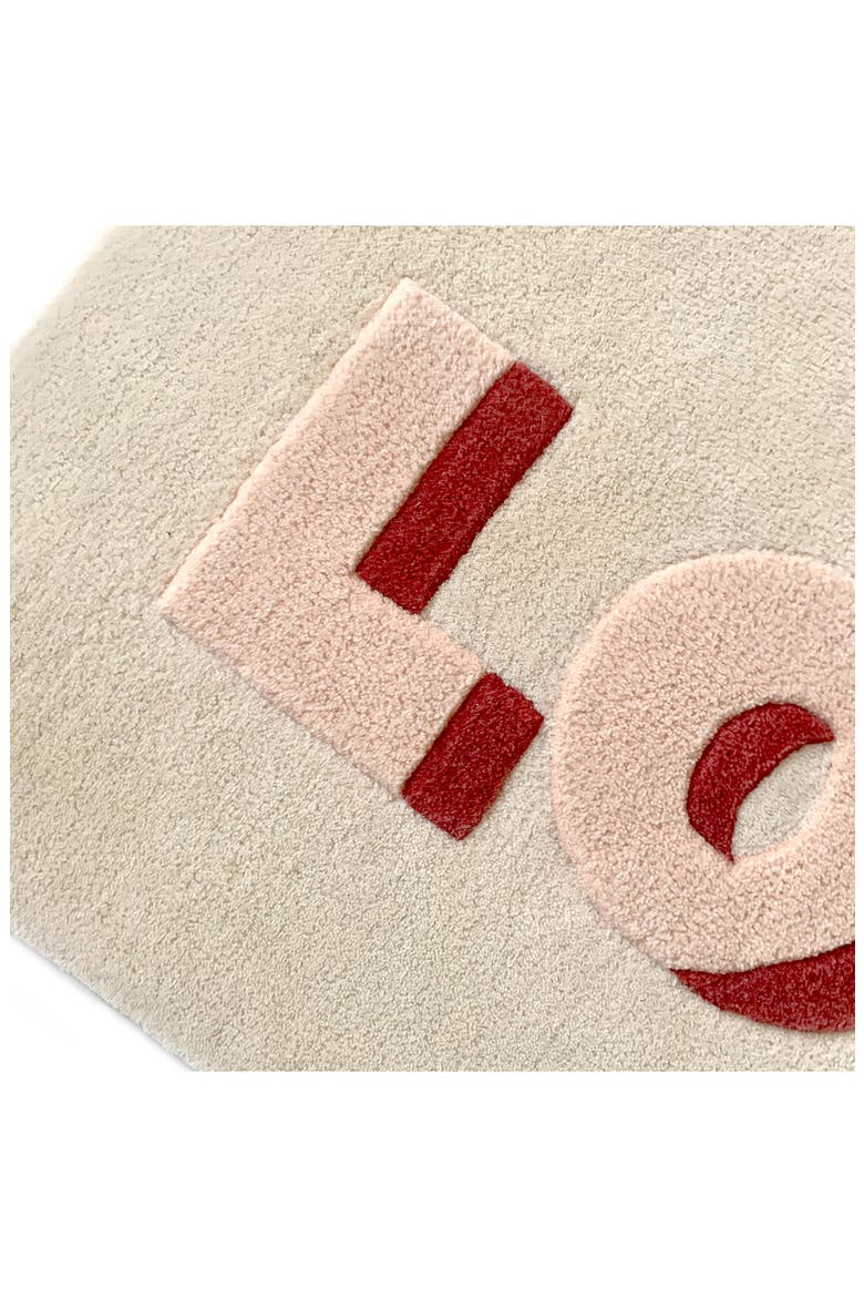 Kids' Love Wool Rug, Alternate, color, CREAM/ RED