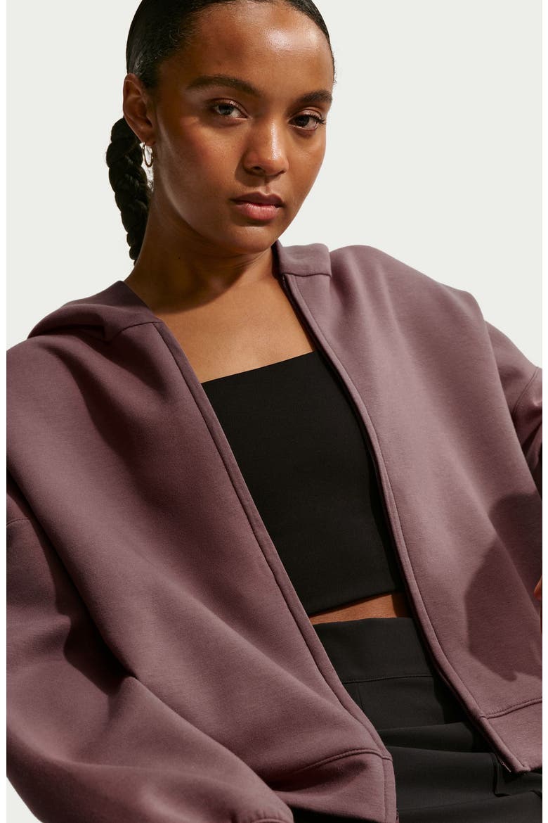 Zip Front Hoodie, Alternate, color, TATTOO/ BLACK/ BURGUNDY CRUSH