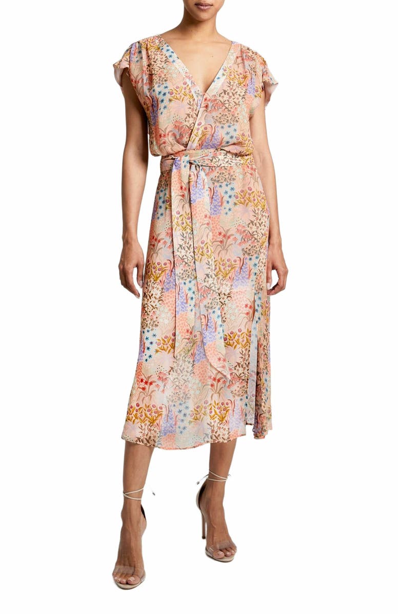 Santorelli FARA Faux-Wrap Midi Dress, Alternate, color,