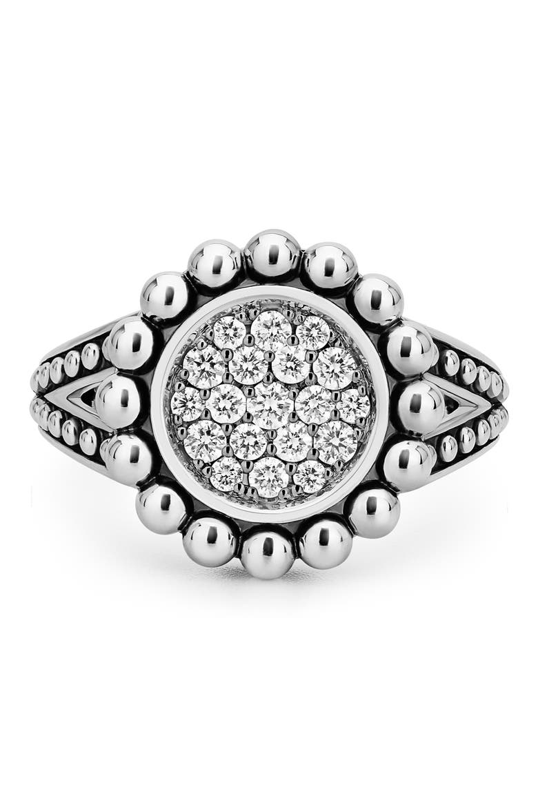 Caviar Spark Diamond Ring, Alternate, color, SILVER/ DIAMOND