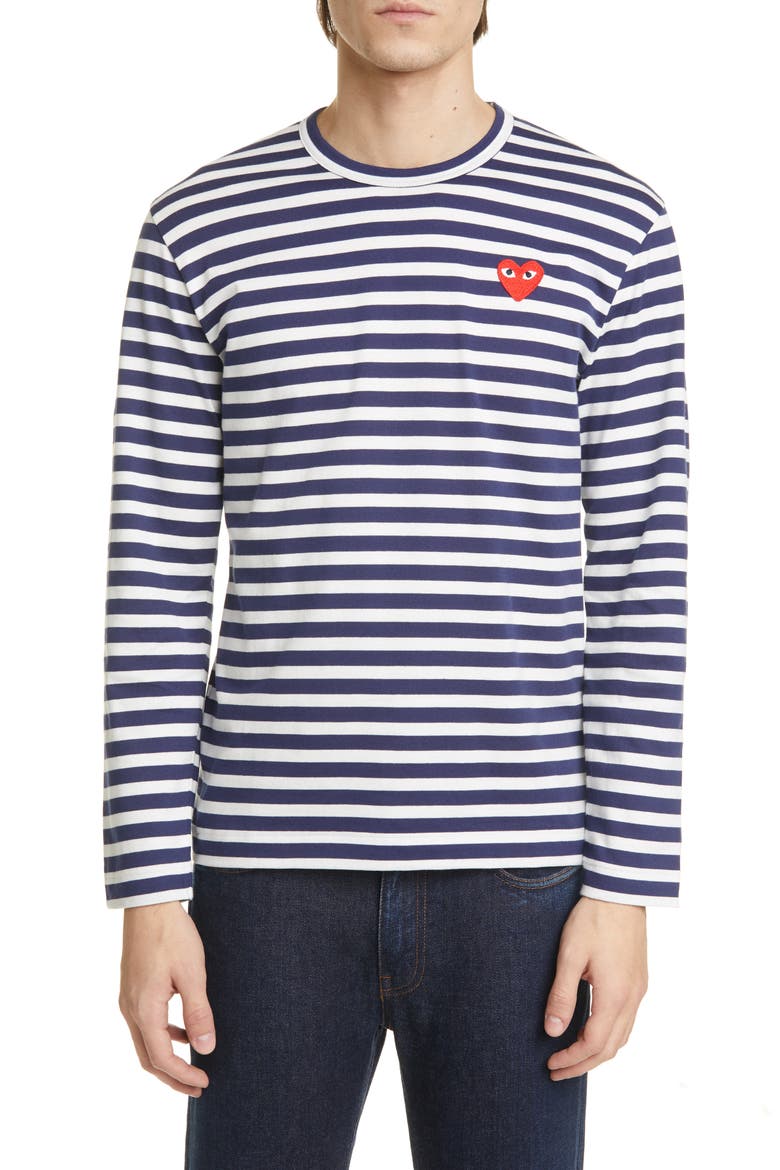 Stripe T-Shirt, Alternate, color, NAVY/ WHITE