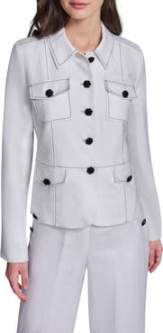 KARL LAGERFELD PARIS Linen Blend Jacket