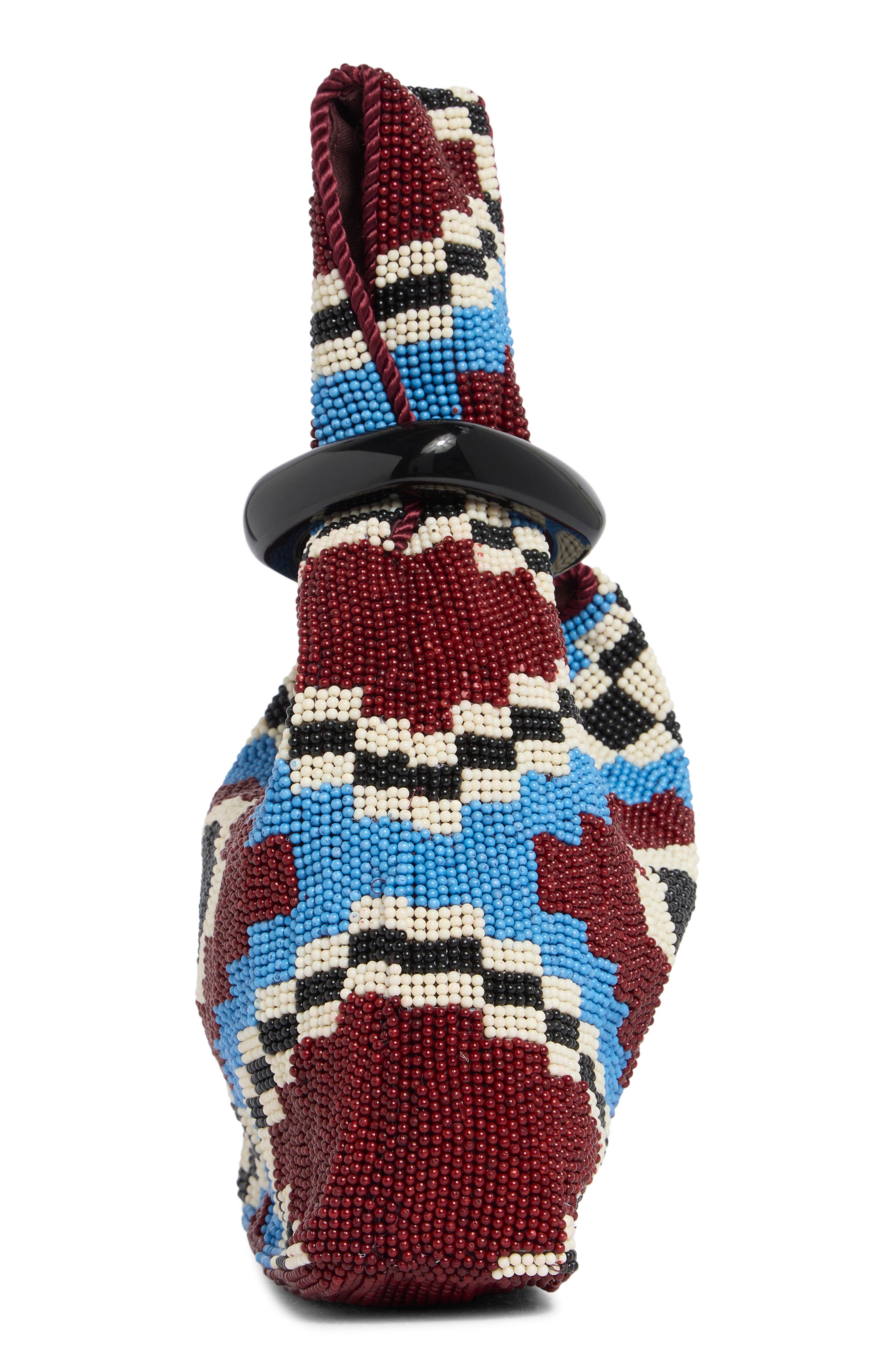 Veronica Beard Beaded Swing Top Handle Bag, Alternate, color, Wine Multi