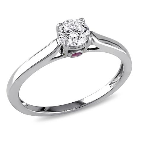 1/2 CTW Diamond Solitaire Engagement Ring 14k