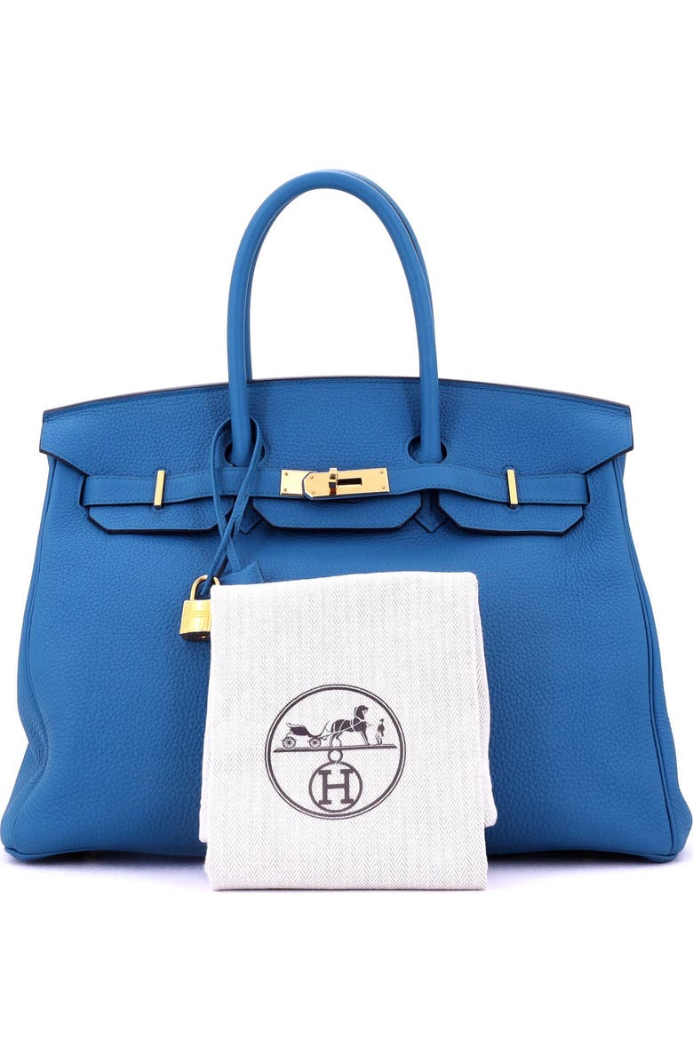 Pre-Owned Hermes Birkin Handbag Blue Togo with Gold Hardware 35, Alternate, color,
