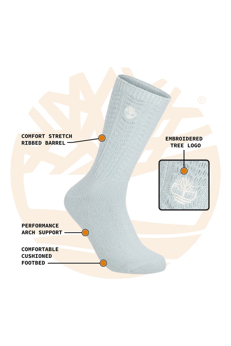 3-Pack Extra Soft Cable Crew Socks, Alternate, color, SILVER BLUE
