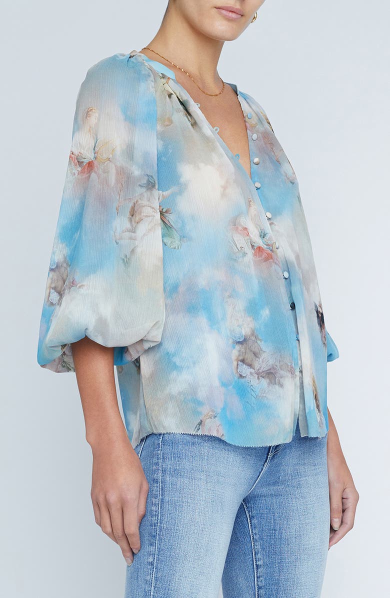 L'AGENCE Teagan Puff Sleeve Top, Alternate, color, 