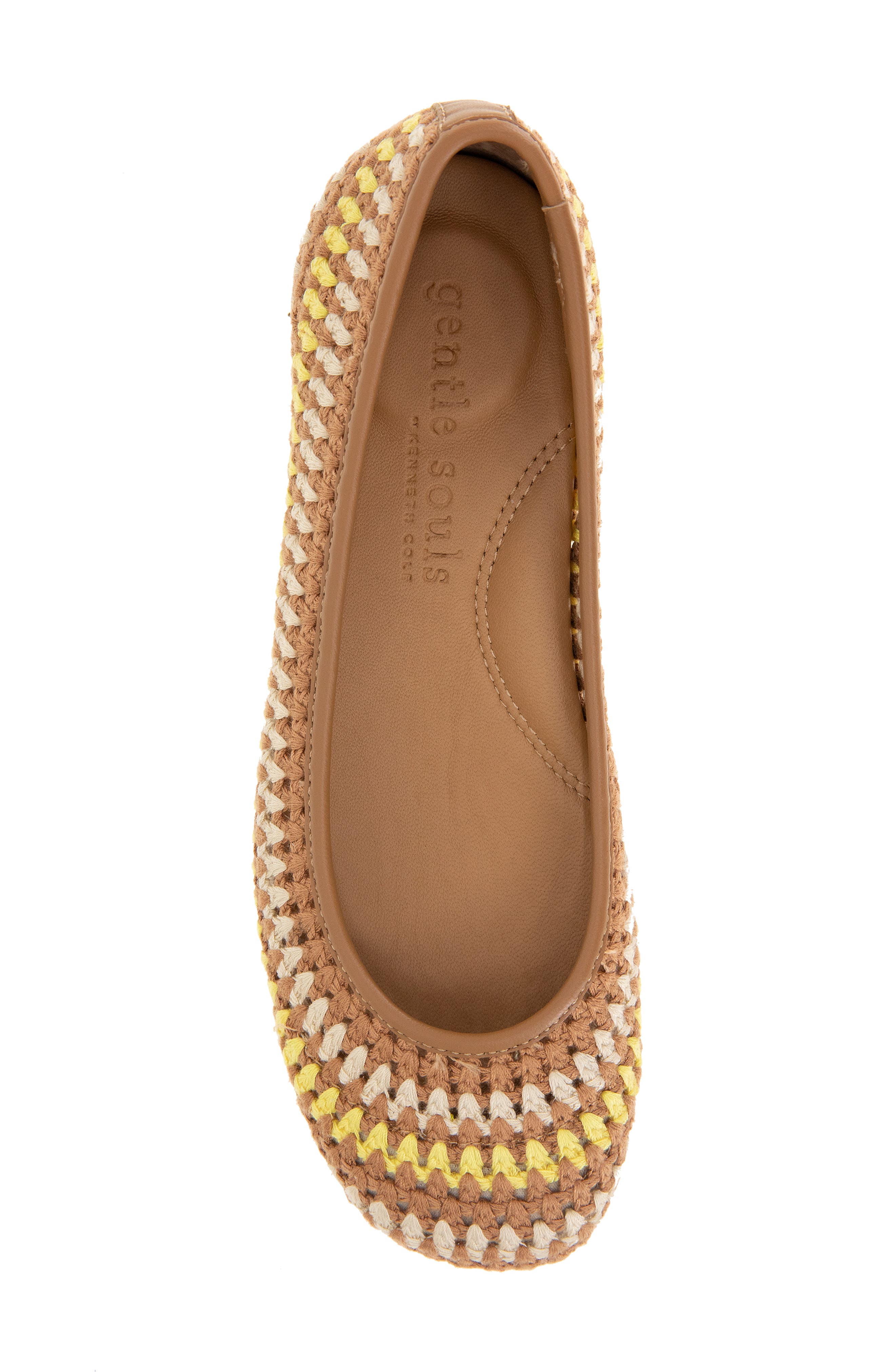 Mable Macramé Flat, Alternate, color, BANANA MULTI FABRIC