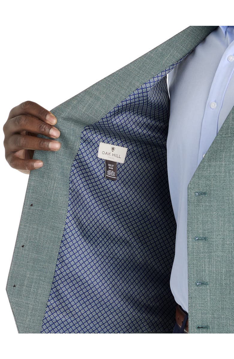 Oak Hill by DXL Big & Tall  Textured Vest, Alternate, color, Green