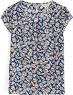 Seasalt Cornwall Garden Gate Daisy Print Organic Cotton Voile Top
