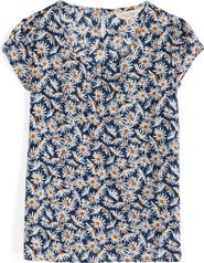 Seasalt Cornwall Garden Gate Daisy Print Organic Cotton Voile Top
